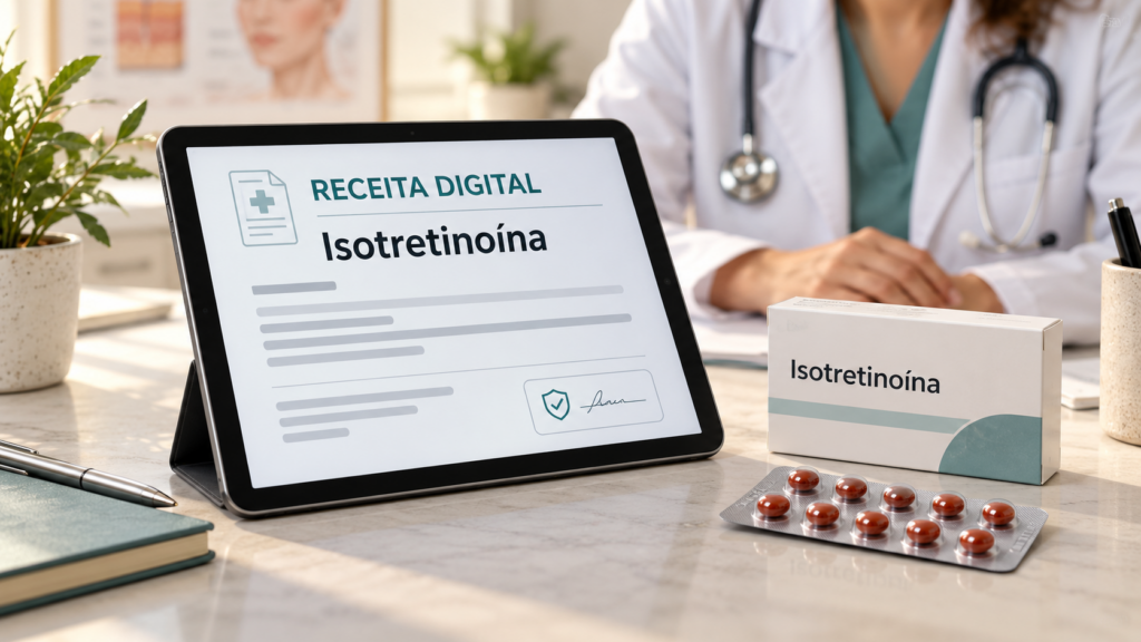 Receita digital de isotretinoína em consulta online